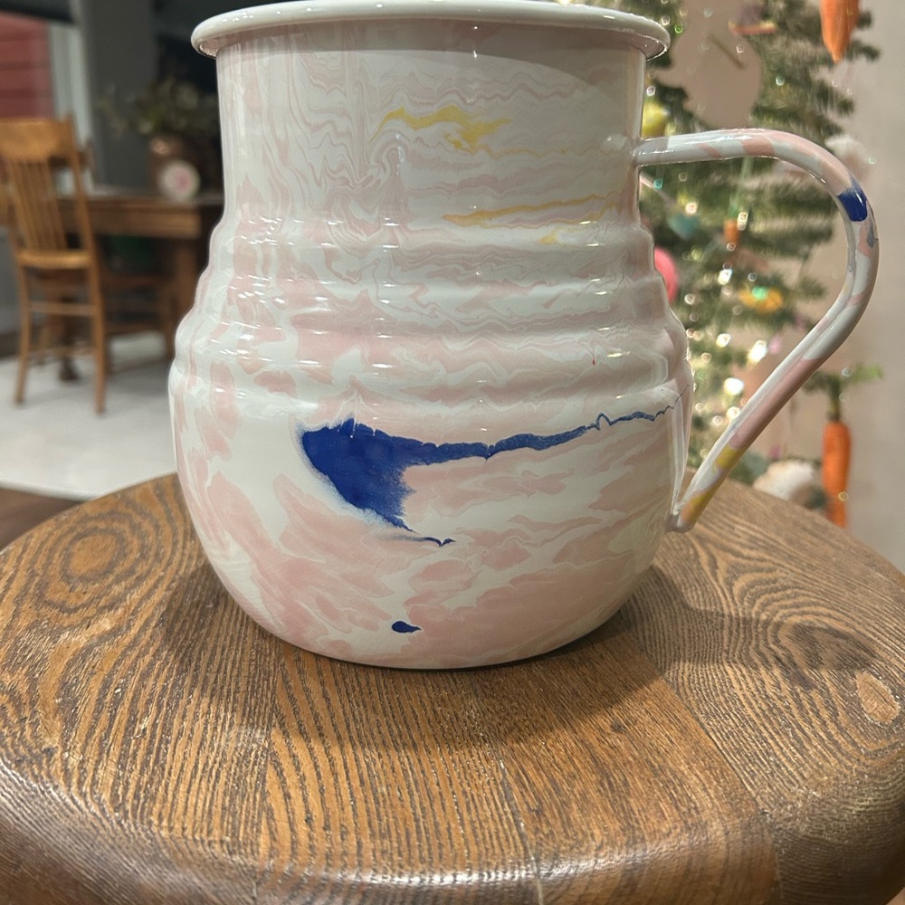 Hazel Mazel Splatter Enamel Pitcher, NEW